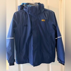 REI Kids Blue Co-op Timber Insulated Jacket with Hood, size M